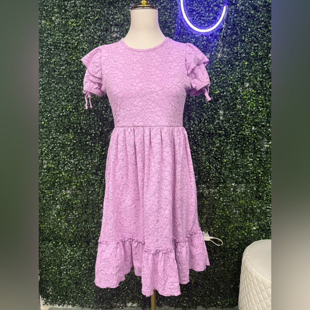 Girls' Lavender Lace Dress